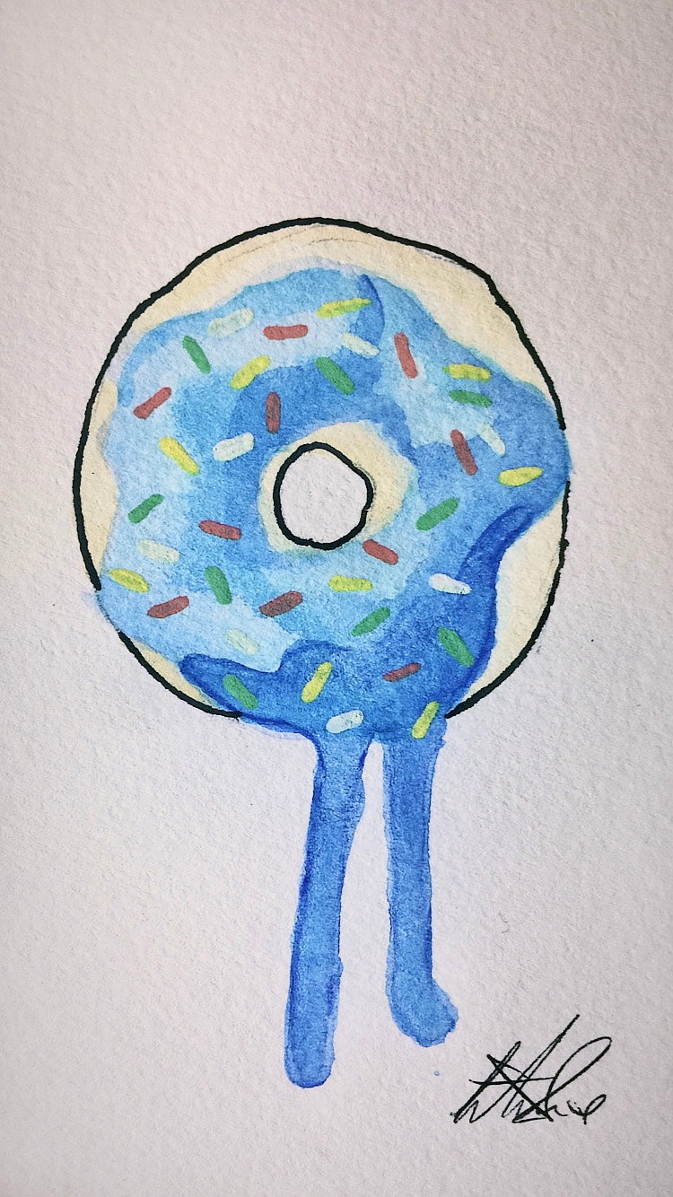 Watercolor Doughnut Greeting Card